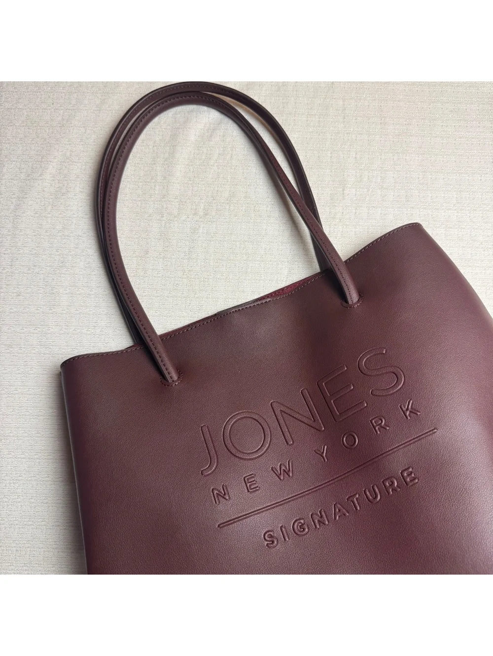 Jones New York Signature Burgundy Tote Bag With Matching Wristlet Large Shoulder